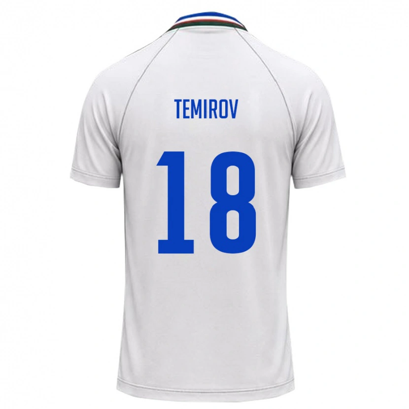Danxen Dětské Uzbekistán Sherzod Temirov #18 Bílá Tmavě Zelená Daleko Hráčské Dresy 26-28 Dres