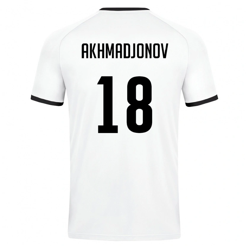 Danxen Dětské Uzbekistán Narimonjon Akhmadjonov #18 Bílá Tmavě Zelená Daleko Hráčské Dresy 26-28 Dres