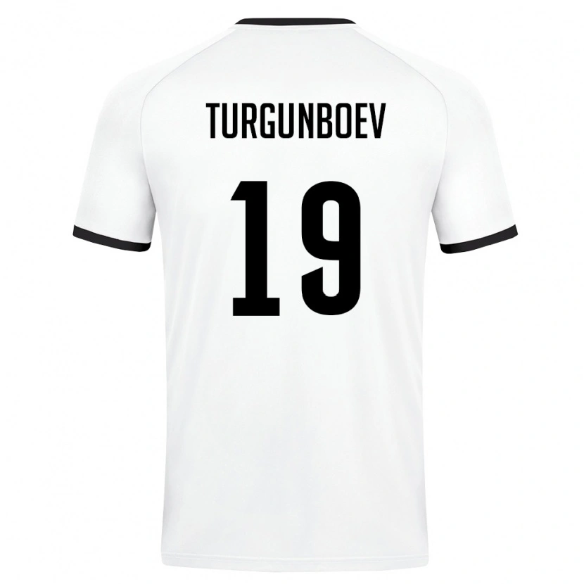 Danxen Dětské Uzbekistán Azizbek Turgunboev #19 Bílá Tmavě Zelená Daleko Hráčské Dresy 26-28 Dres