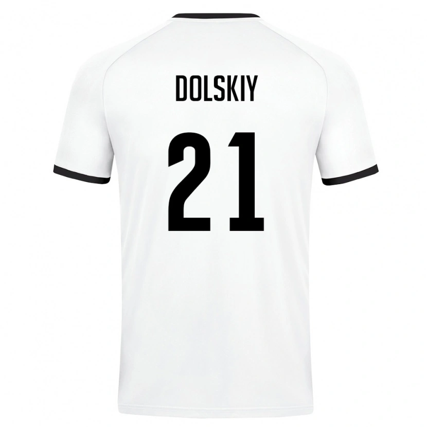 Danxen Dětské Uzbekistán Platon Dolskiy #21 Bílá Tmavě Zelená Daleko Hráčské Dresy 26-28 Dres