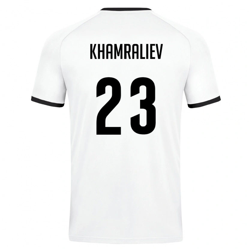 Danxen Dětské Uzbekistán Mukhammadkodir Khamraliev #23 Bílá Tmavě Zelená Daleko Hráčské Dresy 26-28 Dres