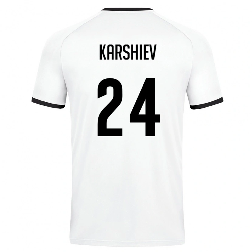Danxen Dětské Uzbekistán Azizbek Karshiev #24 Bílá Tmavě Zelená Daleko Hráčské Dresy 26-28 Dres