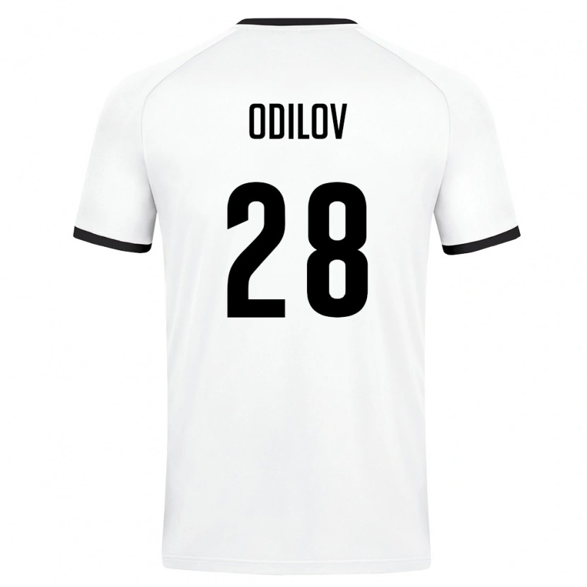 Danxen Dětské Uzbekistán Alisher Odilov #28 Bílá Tmavě Zelená Daleko Hráčské Dresy 26-28 Dres