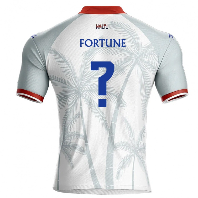 Danxen Dětské Haiti Yassin Fortuné #0 Bílá Červená Šedá Daleko Hráčské Dresy 26-28 Dres