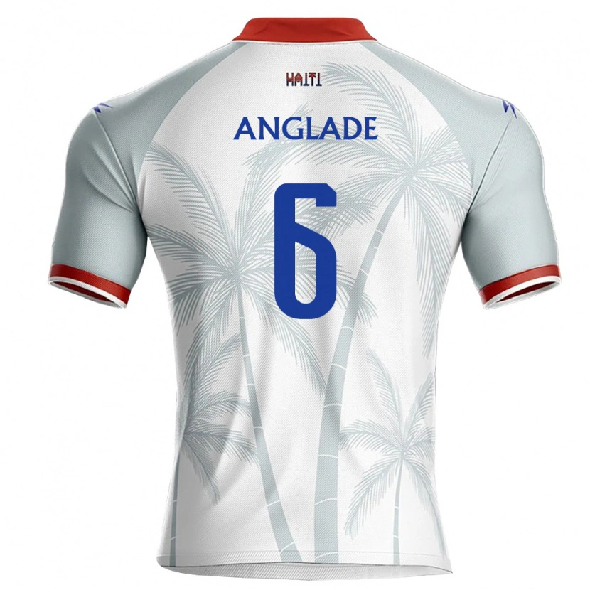 Danxen Dětské Haiti Josué Anglade #6 Bílá Červená Šedá Daleko Hráčské Dresy 26-28 Dres