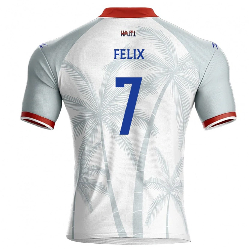 Danxen Dětské Haiti Woodson Felix #7 Bílá Červená Šedá Daleko Hráčské Dresy 26-28 Dres