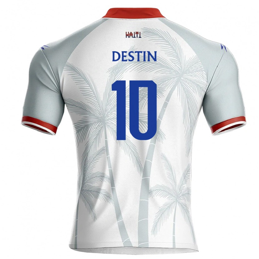 Danxen Dětské Haiti Bryan Destin #10 Bílá Červená Šedá Daleko Hráčské Dresy 26-28 Dres