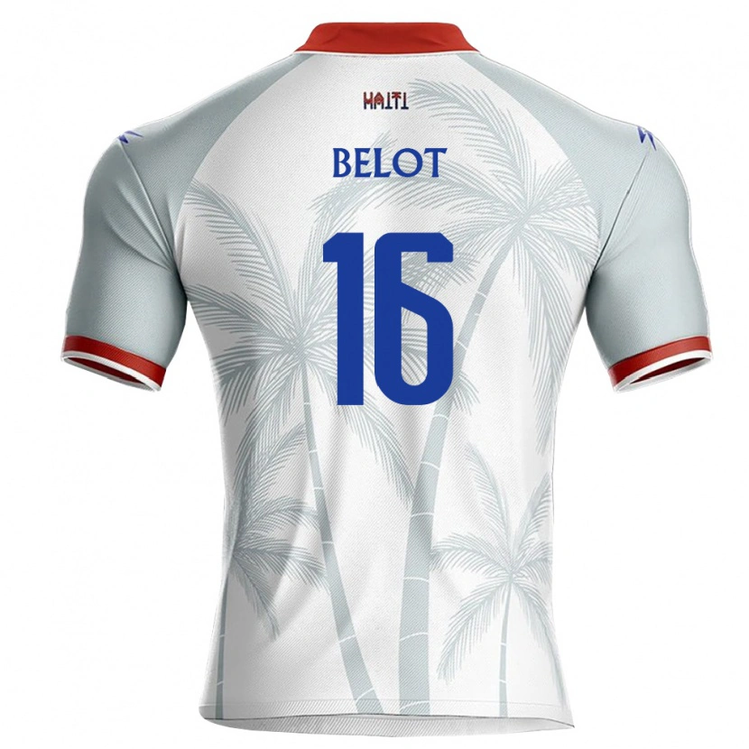 Danxen Dětské Haiti Xavier Belot #16 Bílá Červená Šedá Daleko Hráčské Dresy 26-28 Dres