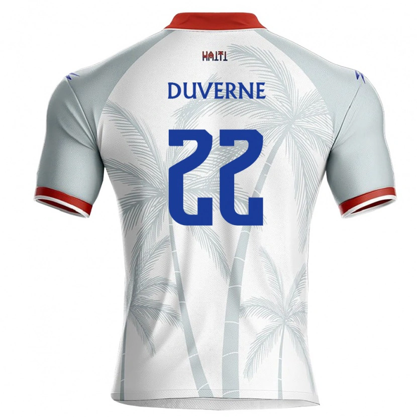Danxen Dětské Haiti Jean-Kévin Duverne #22 Bílá Červená Šedá Daleko Hráčské Dresy 26-28 Dres