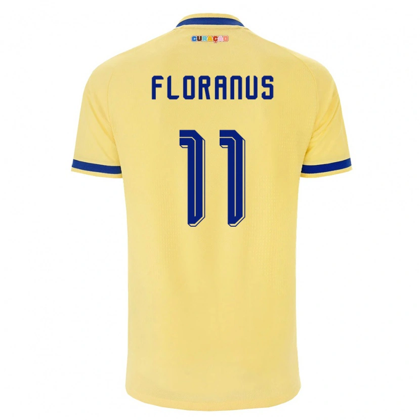 Danxen Dětské Curaçao Jëalardino Floranus #11 Žlutá Námořnická Růžová Daleko Hráčské Dresy 26-28 Dres