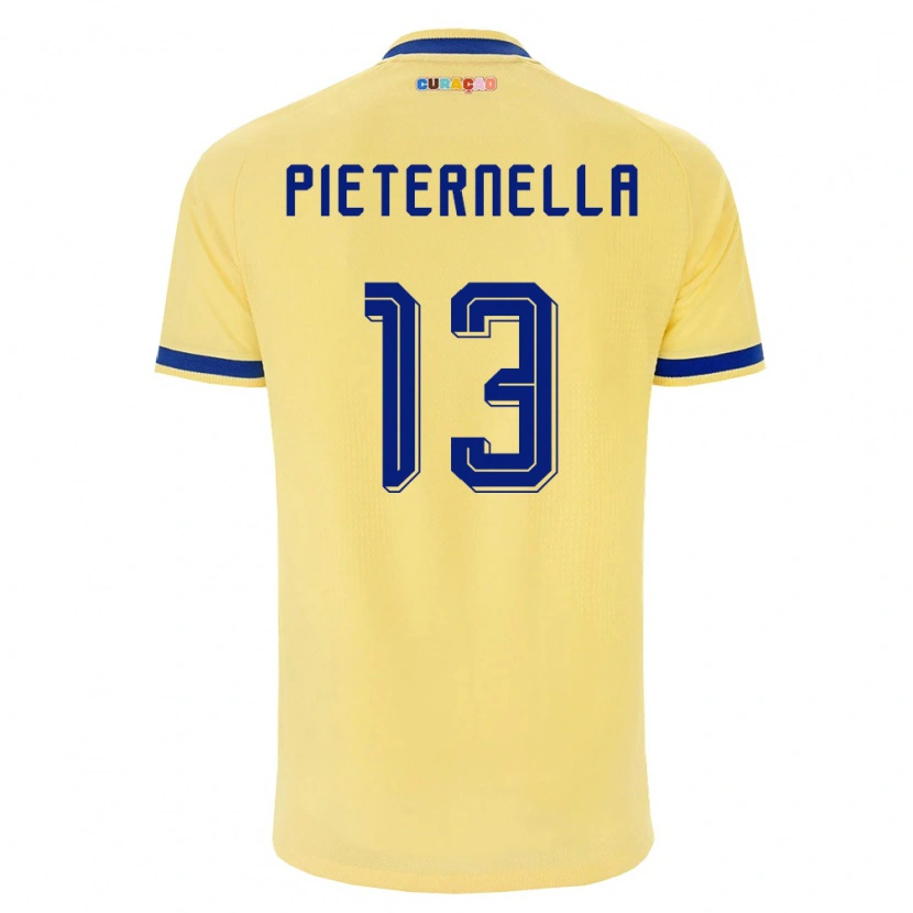 Danxen Dětské Curaçao Jereem Pieternella #13 Žlutá Námořnická Růžová Daleko Hráčské Dresy 26-28 Dres