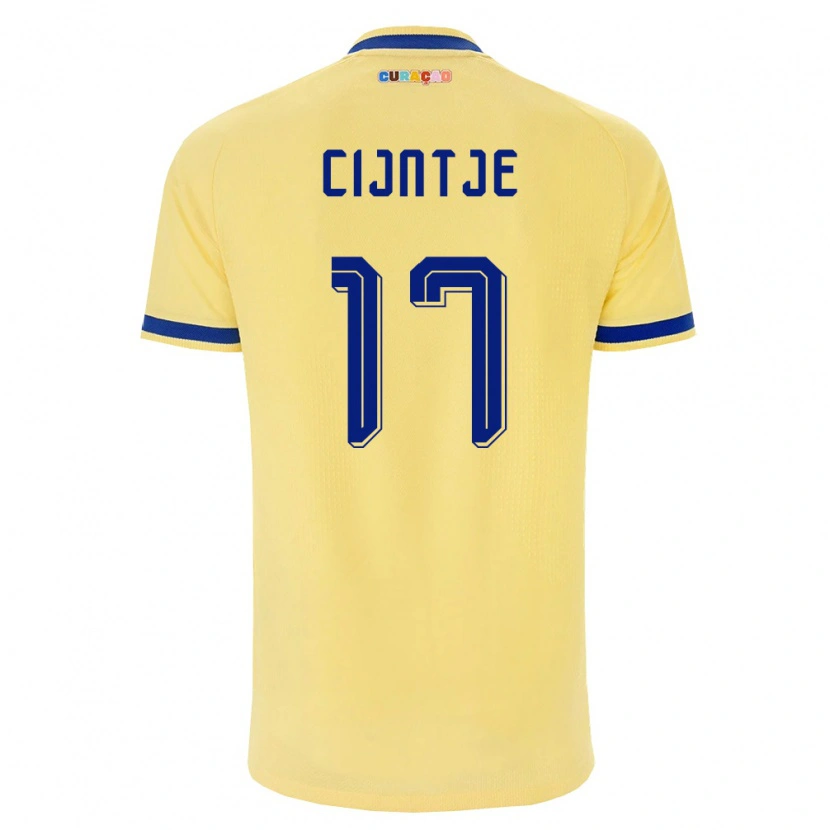 Danxen Dětské Curaçao Jayden Cijntje #17 Žlutá Námořnická Růžová Daleko Hráčské Dresy 26-28 Dres