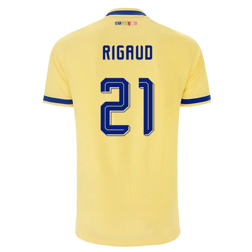 Danxen Dětské Curaçao Jean-Jacques Rigaud #21 Žlutá Námořnická Růžová Daleko Hráčské Dresy 26-28 Dres