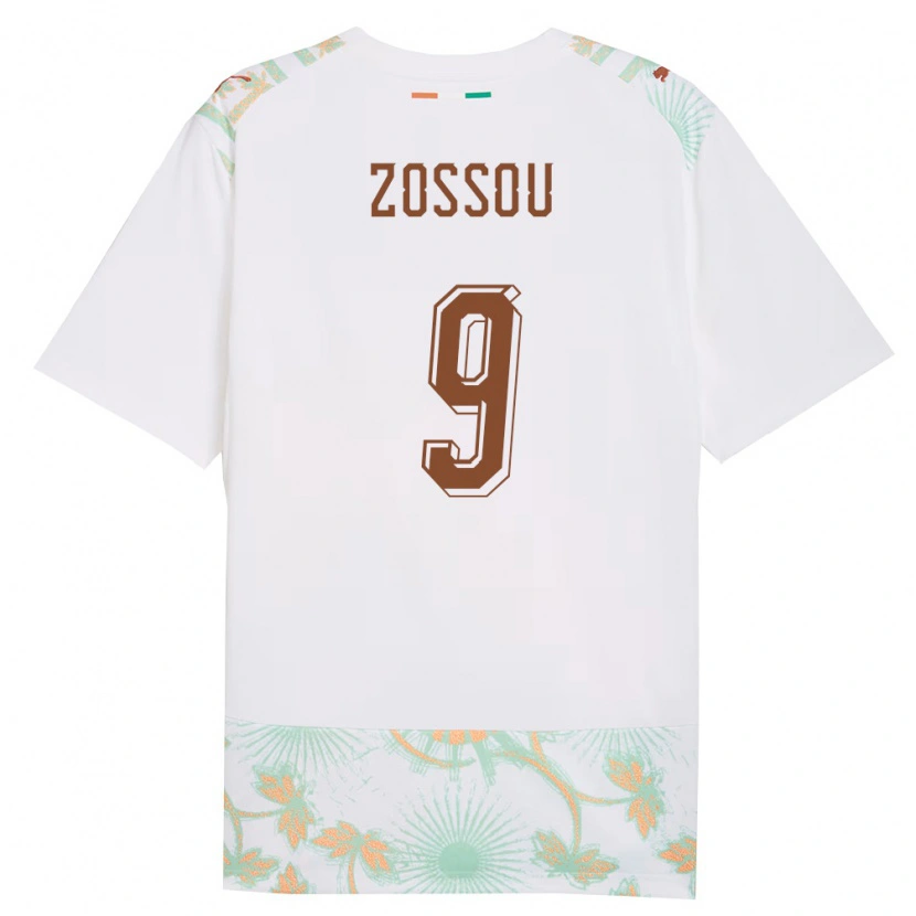 Danxen Dětské Pobřeží Slonoviny Aristide Zossou #9 Bílá Oranžová Zelená Daleko Hráčské Dresy 26-28 Dres