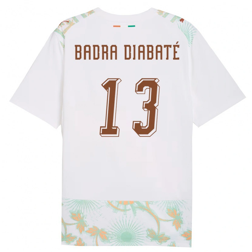 Danxen Dětské Pobřeží Slonoviny Ali Badra Diabaté #13 Bílá Oranžová Zelená Daleko Hráčské Dresy 26-28 Dres