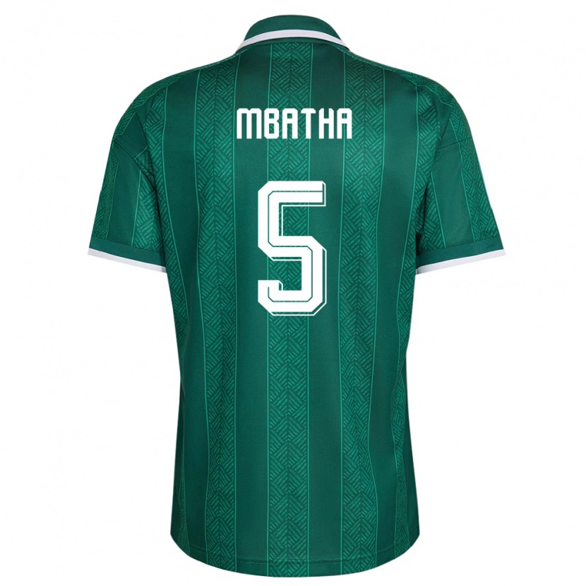 Danxen Dětské Jihoafrická Republika Thalente Mbatha #5 Zelená Bílá Zlatá Daleko Hráčské Dresy 26-28 Dres