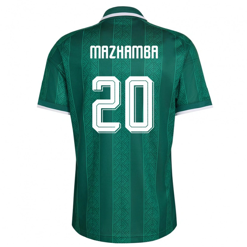 Danxen Dětské Jihoafrická Republika Takalani Mazhamba #20 Zelená Bílá Zlatá Daleko Hráčské Dresy 26-28 Dres
