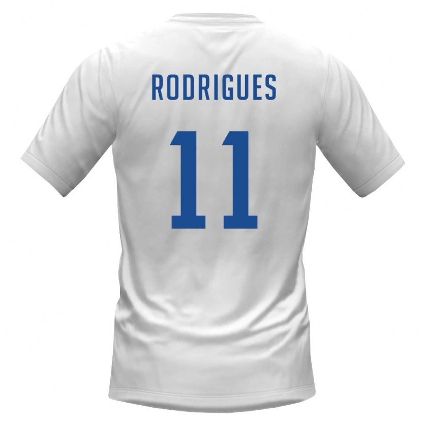 Danxen Dětské Kapverdy Garry Rodrigues #11 Bílá Vínová Daleko Hráčské Dresy 26-28 Dres