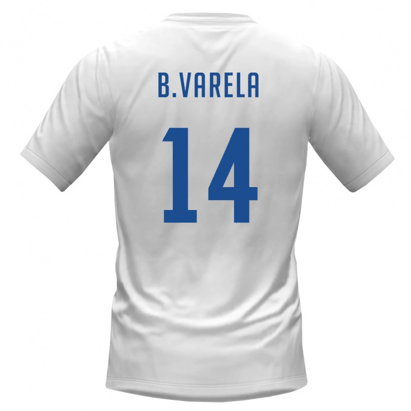 Danxen Dětské Kapverdy Bruno Varela #14 Bílá Vínová Daleko Hráčské Dresy 26-28 Dres
