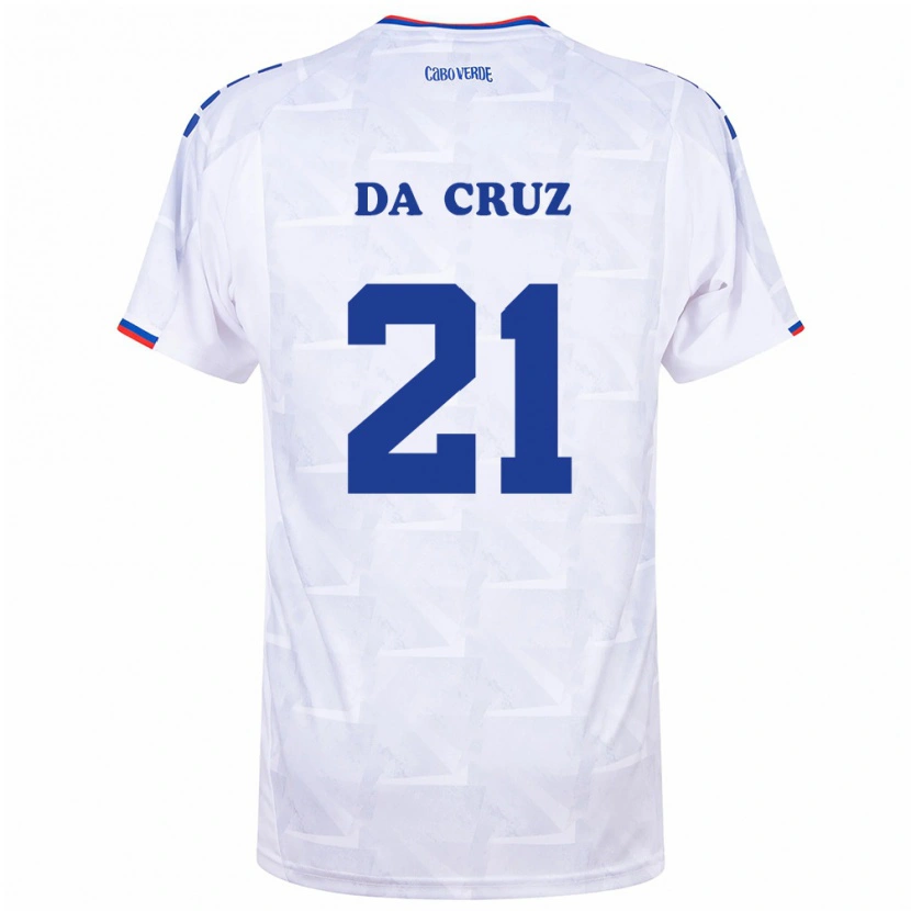 Danxen Dětské Kapverdy Alessio Da Cruz #21 Bílá Vínová Daleko Hráčské Dresy 26-28 Dres