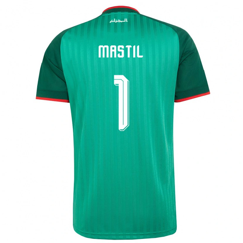 Danxen Dětské Alžírsko Melvin Mastil #1 Zelená Červená Bílá Daleko Hráčské Dresy 26-28 Dres