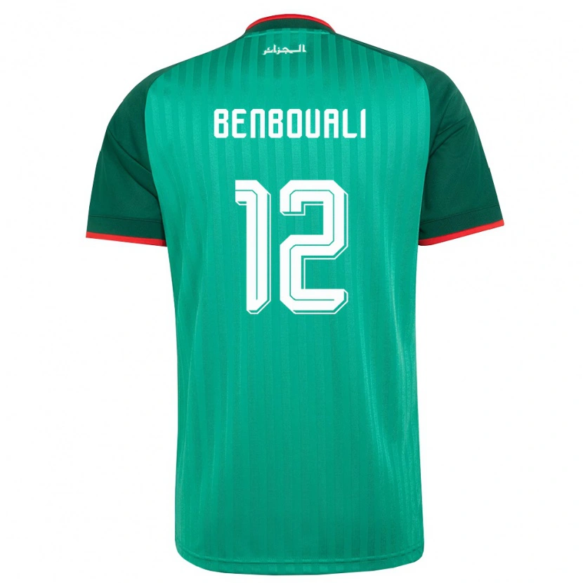 Danxen Dětské Alžírsko Nadhir Benbouali #12 Zelená Červená Bílá Daleko Hráčské Dresy 26-28 Dres