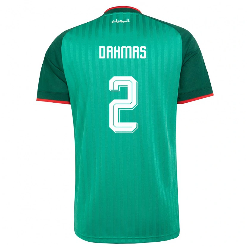 Danxen Dětské Alžírsko Ayoub Dahmas #2 Zelená Červená Bílá Daleko Hráčské Dresy 26-28 Dres