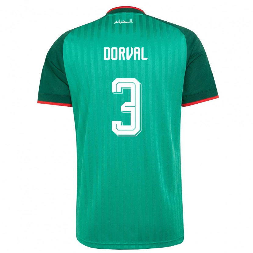 Danxen Dětské Alžírsko Mehdi Dorval #3 Zelená Červená Bílá Daleko Hráčské Dresy 26-28 Dres