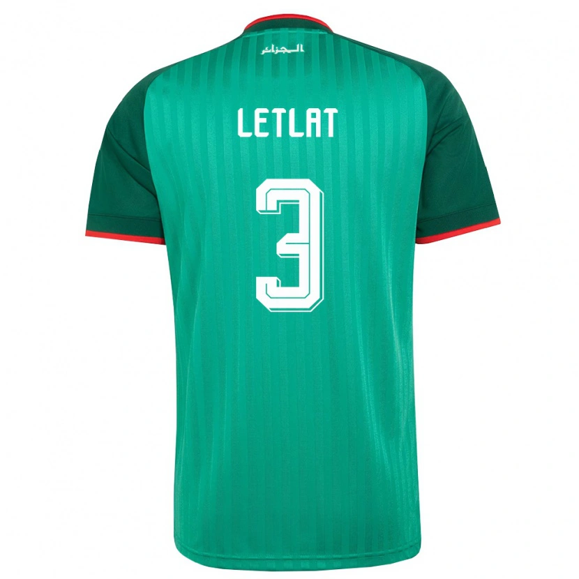 Danxen Dětské Alžírsko Adam Letlat #3 Zelená Červená Bílá Daleko Hráčské Dresy 26-28 Dres