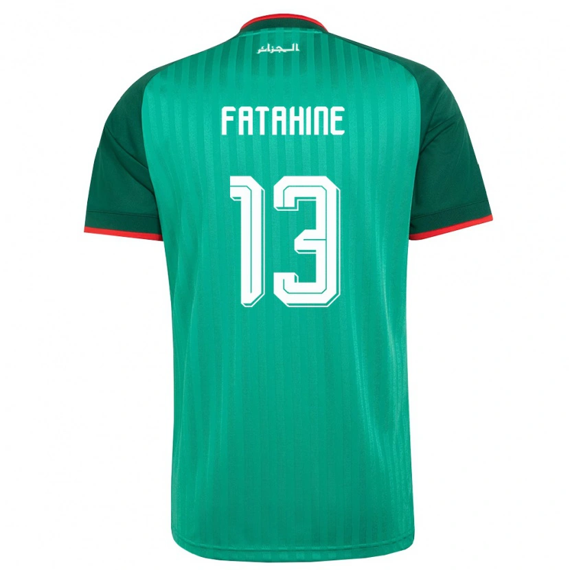Danxen Dětské Alžírsko Anis Fatahine #13 Zelená Červená Bílá Daleko Hráčské Dresy 26-28 Dres