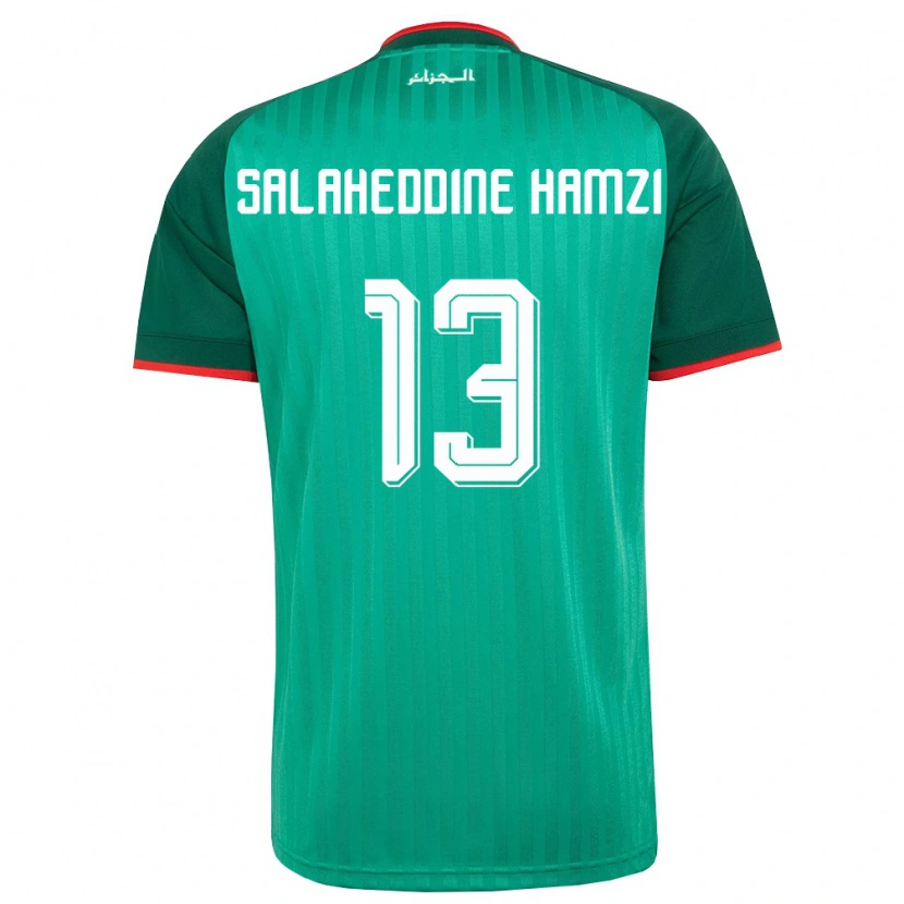 Danxen Dětské Alžírsko Anes Salaheddine Hamzi #13 Zelená Červená Bílá Daleko Hráčské Dresy 26-28 Dres