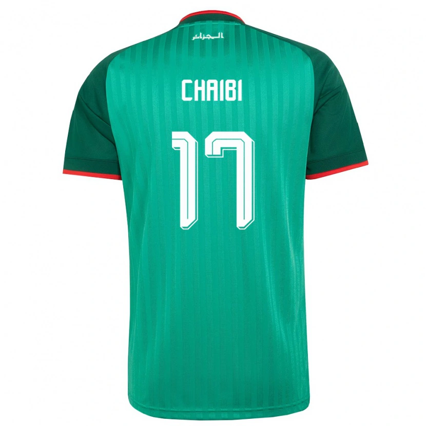 Danxen Dětské Alžírsko Farès Chaïbi #17 Zelená Červená Bílá Daleko Hráčské Dresy 26-28 Dres