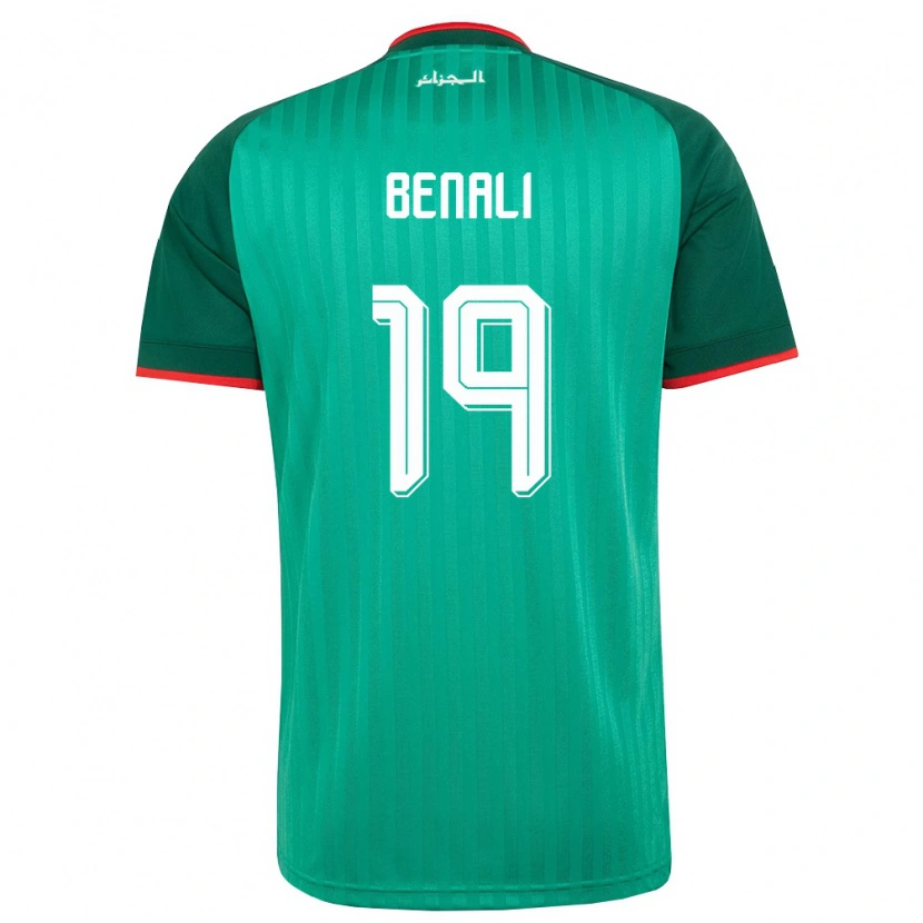 Danxen Dětské Alžírsko Adam Benali #19 Zelená Červená Bílá Daleko Hráčské Dresy 26-28 Dres
