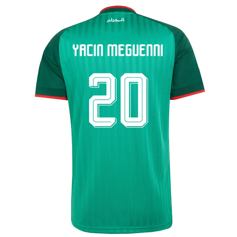 Danxen Dětské Alžírsko Mohamed Yacin Meguenni #20 Zelená Červená Bílá Daleko Hráčské Dresy 26-28 Dres