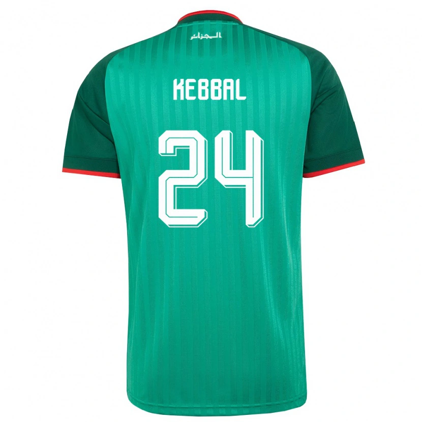 Danxen Dětské Alžírsko Ilan Kebbal #24 Zelená Červená Bílá Daleko Hráčské Dresy 26-28 Dres