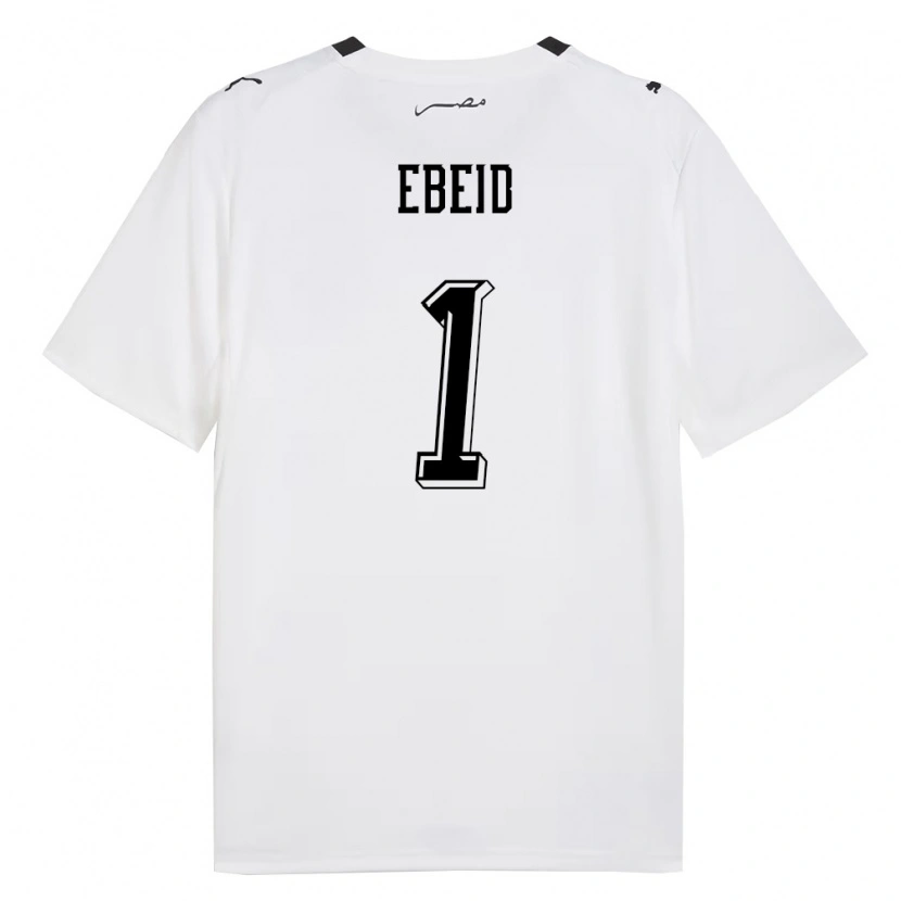Danxen Dětské Egypt Mohamed Ebeid #1 Bílá Šedá Černá Daleko Hráčské Dresy 26-28 Dres