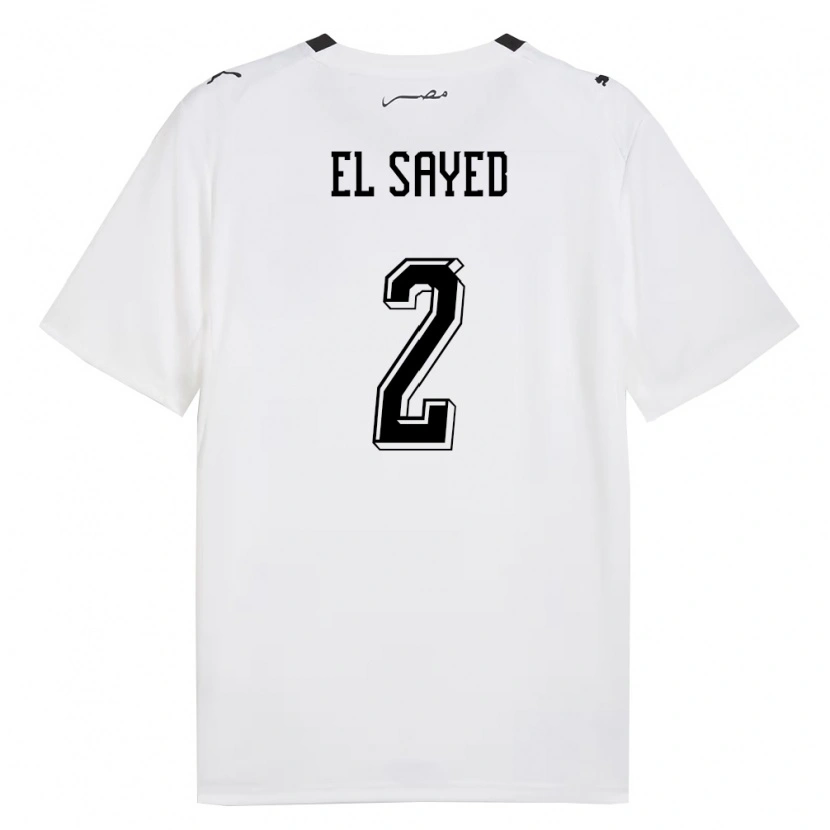 Danxen Dětské Egypt Mohamed El Sayed #2 Bílá Šedá Černá Daleko Hráčské Dresy 26-28 Dres