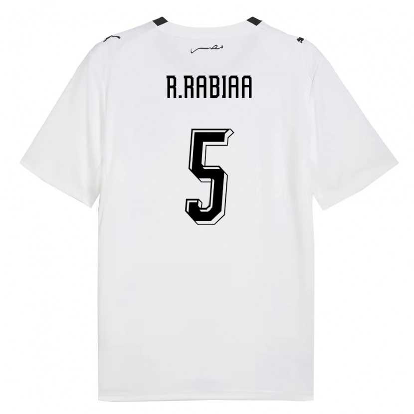 Danxen Dětské Egypt Ramy Rabia #5 Bílá Šedá Černá Daleko Hráčské Dresy 26-28 Dres