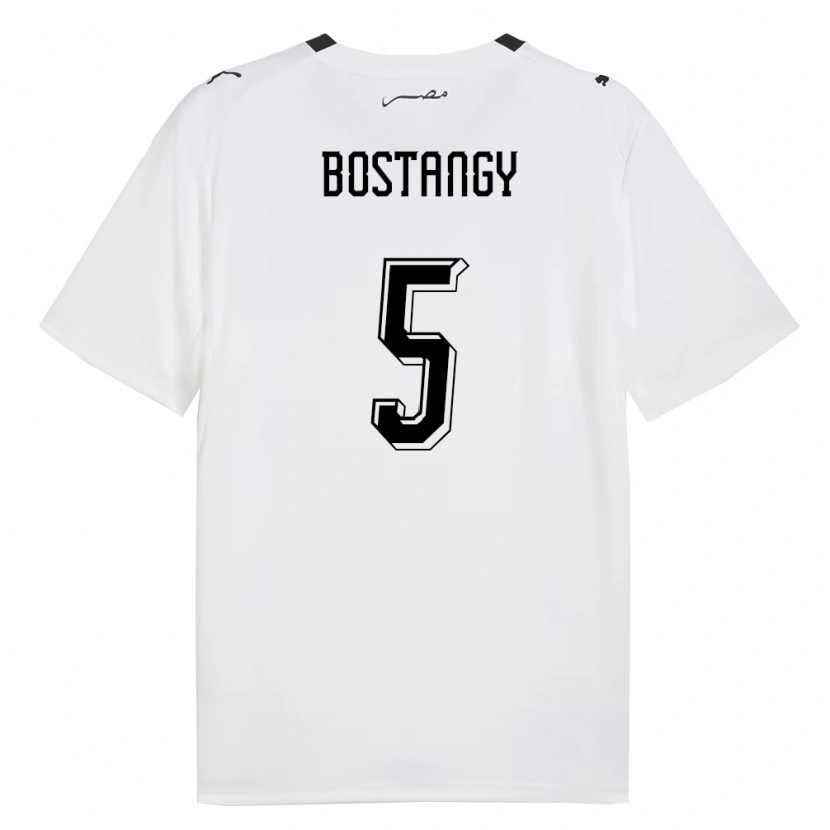 Danxen Dětské Egypt Abdallah Bostangy #5 Bílá Šedá Černá Daleko Hráčské Dresy 26-28 Dres