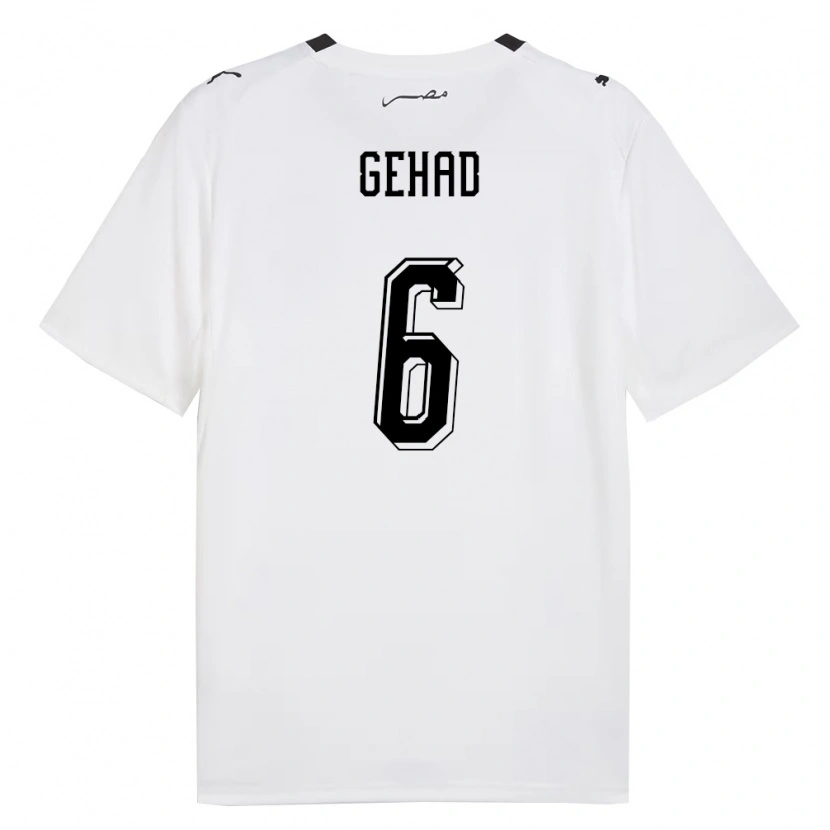 Danxen Dětské Egypt Mahmoud Gehad #6 Bílá Šedá Černá Daleko Hráčské Dresy 26-28 Dres