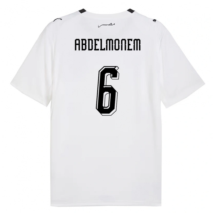 Danxen Dětské Egypt Mohamed Abdelmonem #6 Bílá Šedá Černá Daleko Hráčské Dresy 26-28 Dres