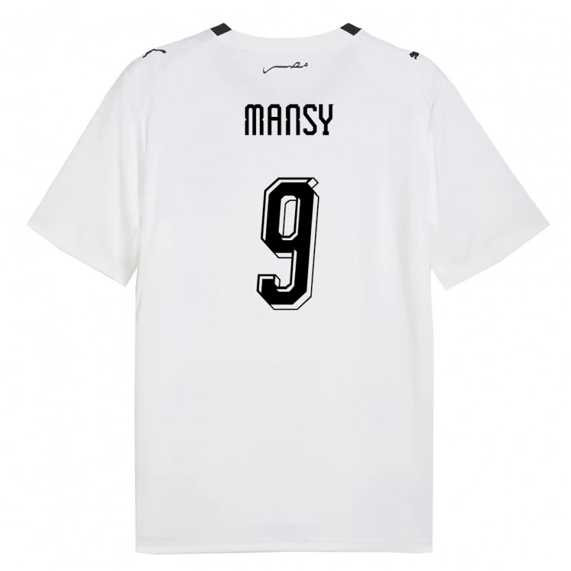 Danxen Dětské Egypt Nasser Mansy #9 Bílá Šedá Černá Daleko Hráčské Dresy 26-28 Dres