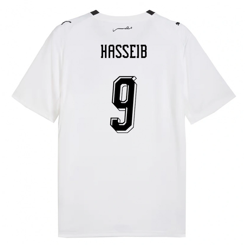 Danxen Dětské Egypt Adham Hasseib #9 Bílá Šedá Černá Daleko Hráčské Dresy 26-28 Dres