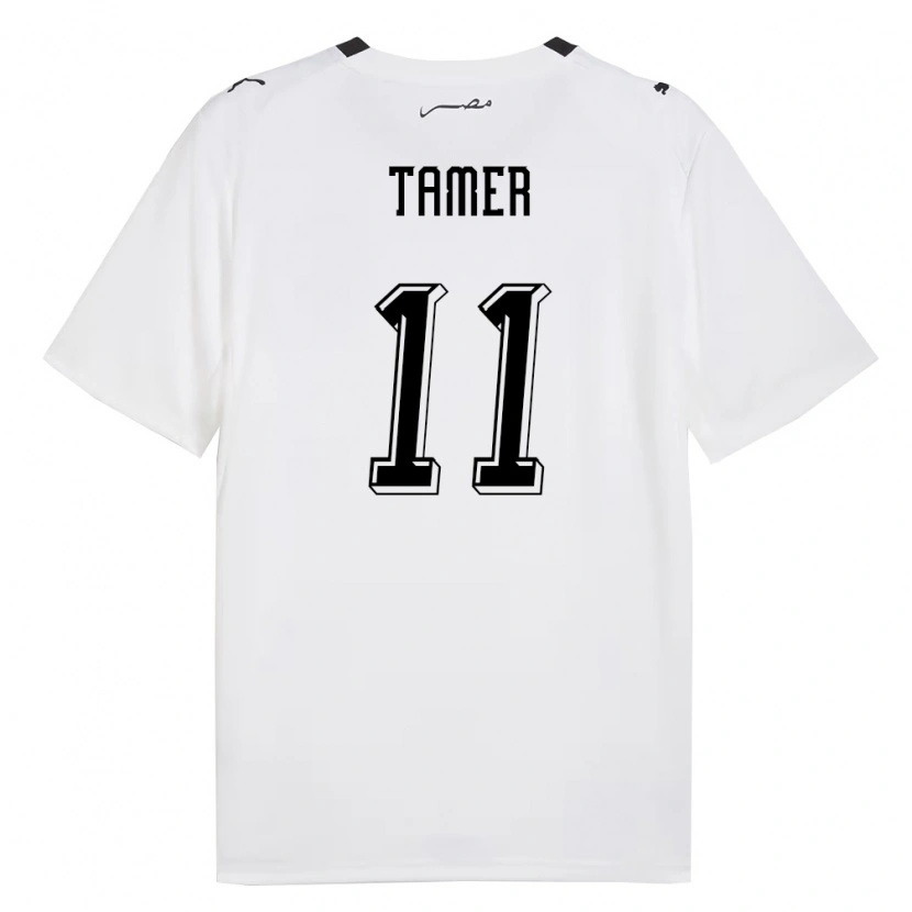 Danxen Dětské Egypt Daniel Tamer #11 Bílá Šedá Černá Daleko Hráčské Dresy 26-28 Dres