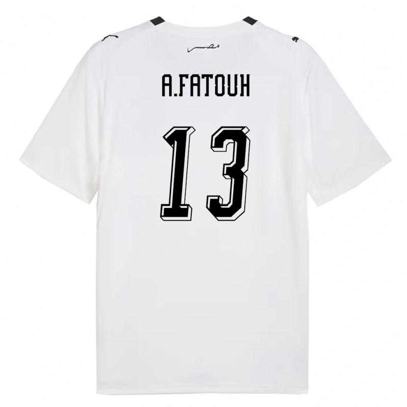 Danxen Dětské Egypt Ahmed Fatouh #13 Bílá Šedá Černá Daleko Hráčské Dresy 26-28 Dres