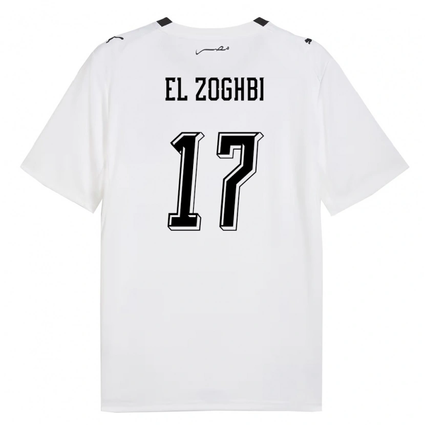 Danxen Dětské Egypt Abdelaziz El Zoghbi #17 Bílá Šedá Černá Daleko Hráčské Dresy 26-28 Dres