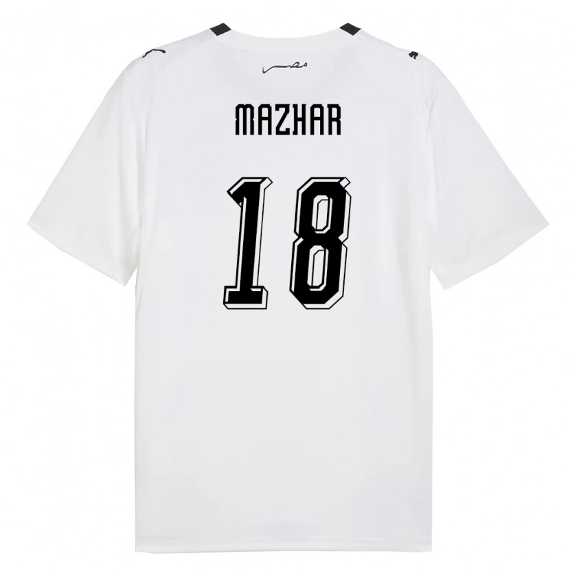 Danxen Dětské Egypt Bilal Mazhar #18 Bílá Šedá Černá Daleko Hráčské Dresy 26-28 Dres