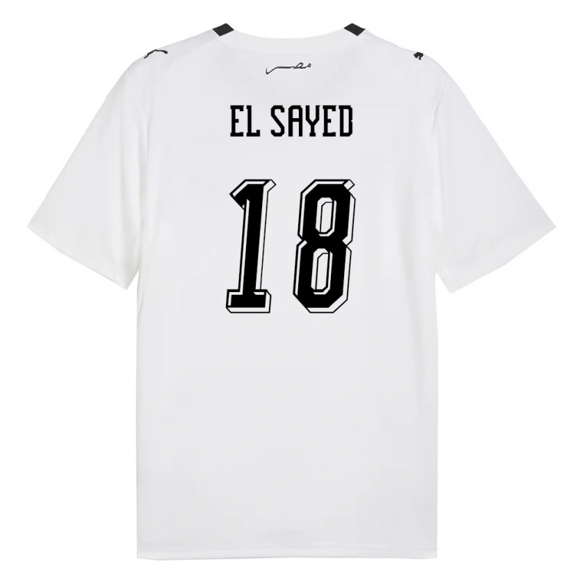 Danxen Dětské Egypt Mohamed El Sayed #18 Bílá Šedá Černá Daleko Hráčské Dresy 26-28 Dres