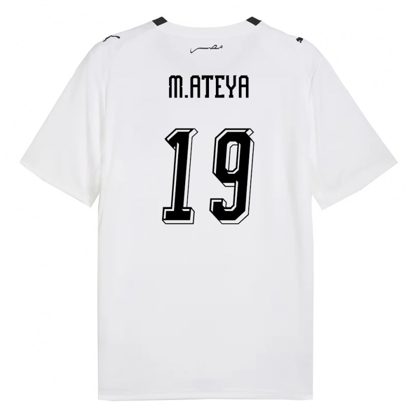 Danxen Dětské Egypt Marwan Ateya #19 Bílá Šedá Černá Daleko Hráčské Dresy 26-28 Dres