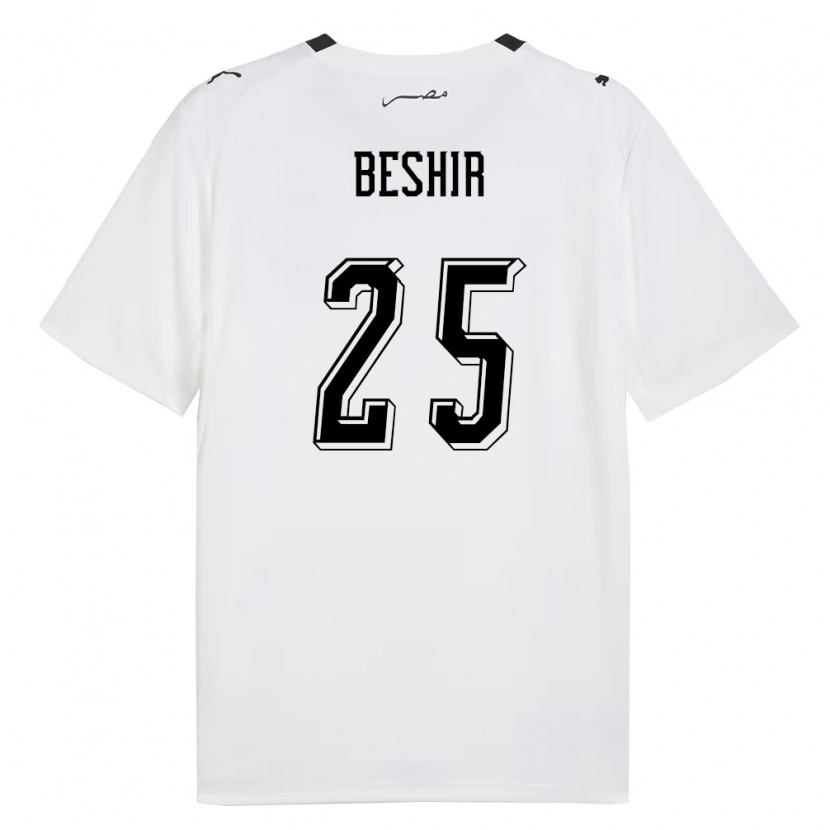 Danxen Dětské Egypt Ahmed Beshir #25 Bílá Šedá Černá Daleko Hráčské Dresy 26-28 Dres